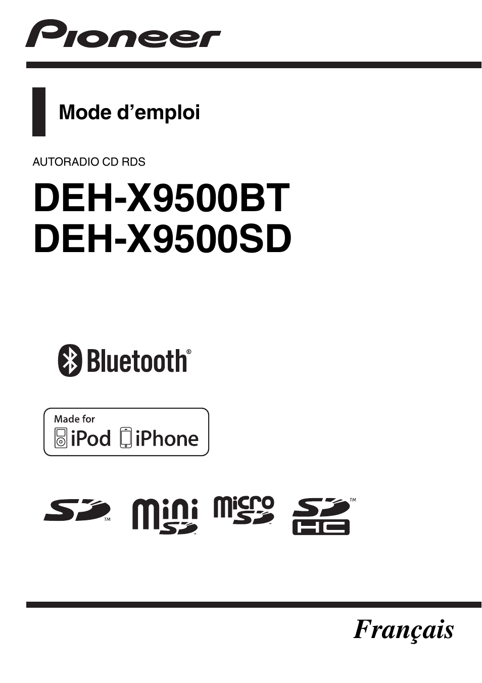 Pioneer DEH-X9500SD Manuel d'utilisation | Pages: 48