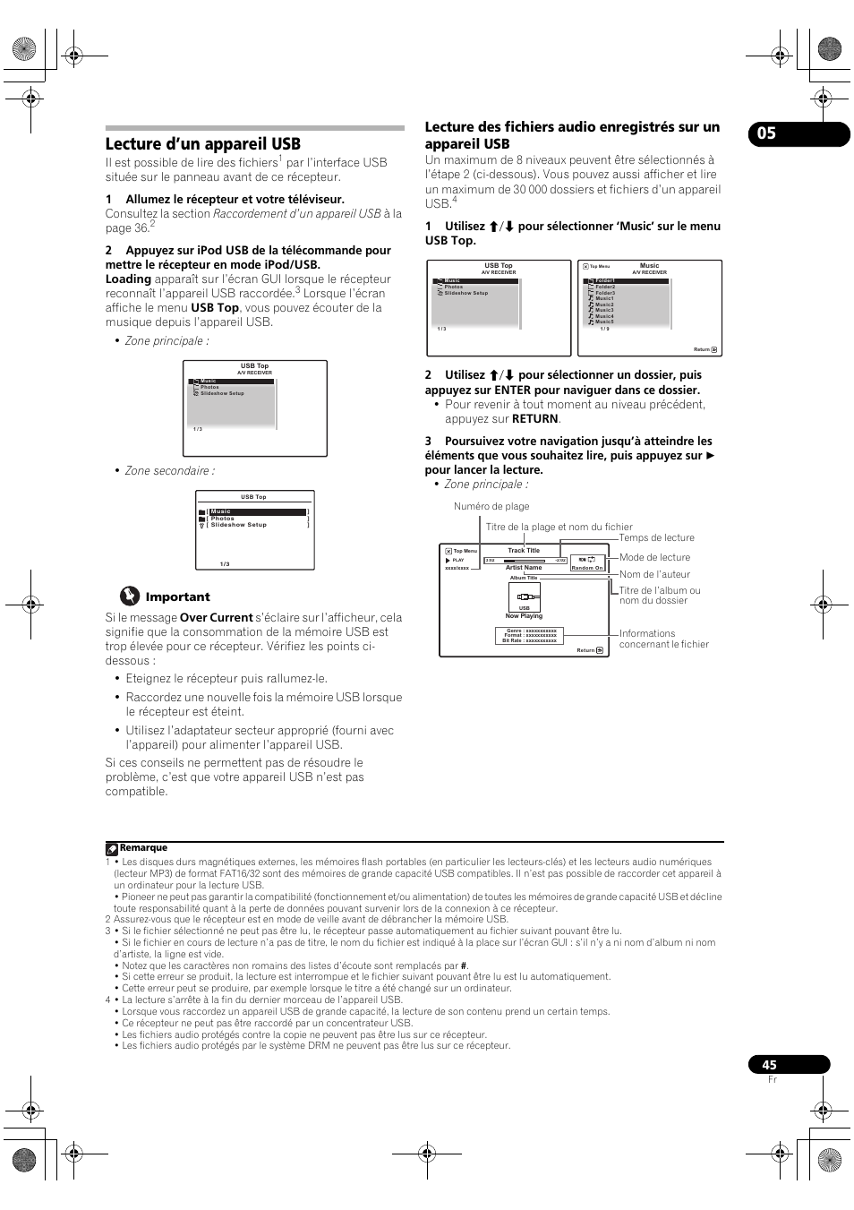 Lecture d’un appareil usb, 05 lecture d’un appareil usb | Pioneer VSX-LX52 Manuel d'utilisation | Page 45 / 114
