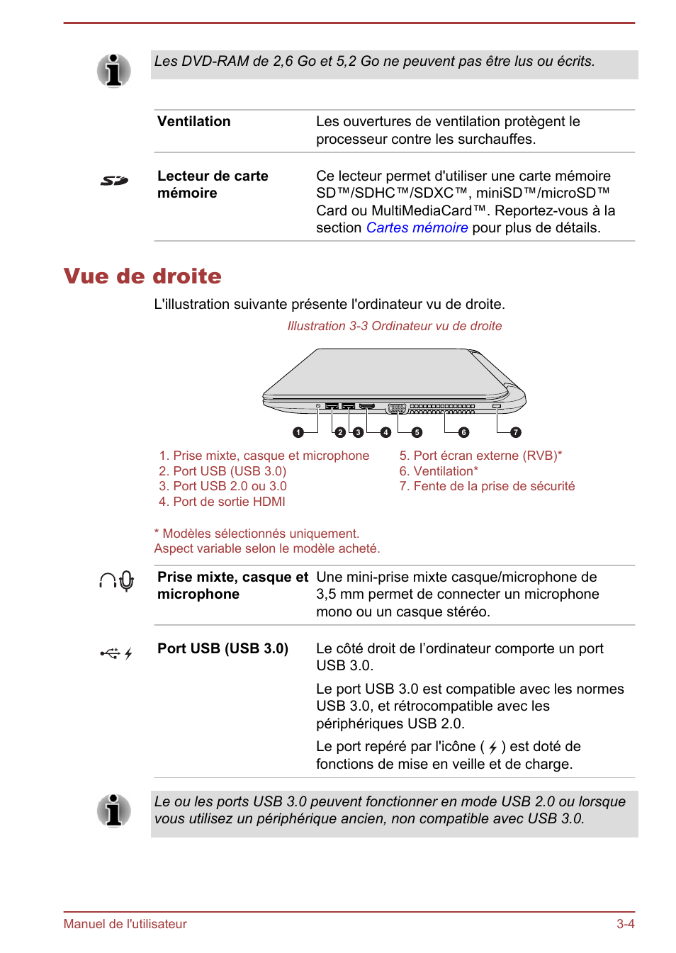 Vue de droite, Vue de droite -4 | Toshiba Satellite C70-B Manuel d'utilisation | Page 41 / 152