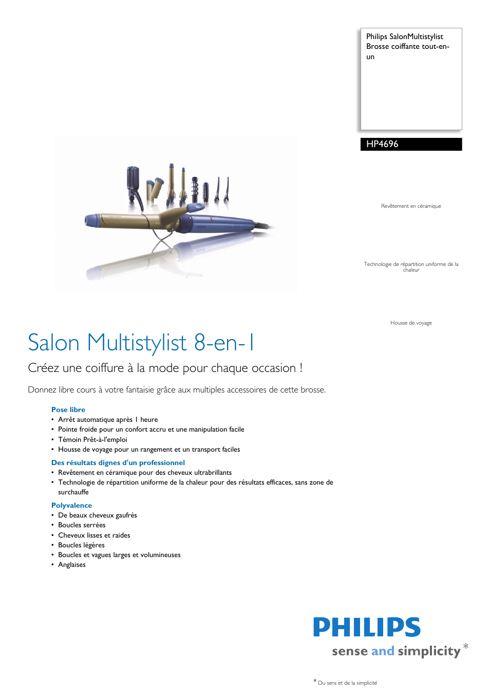 Philips SalonMultistylist Brosse multi-styles Manuel d'utilisation | Pages: 2