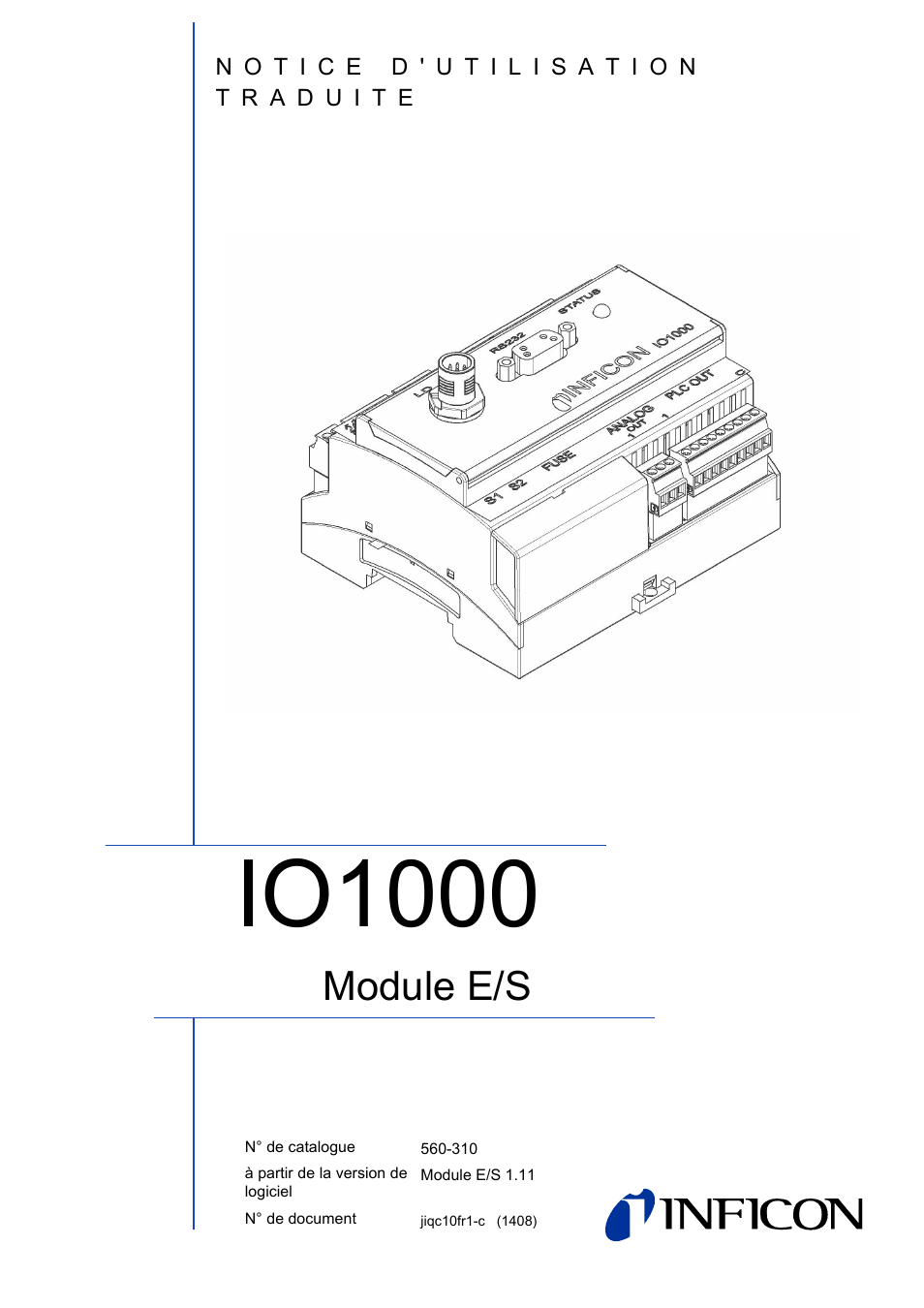 INFICON IO1000 I/O module Manuel d'utilisation | Pages: 18