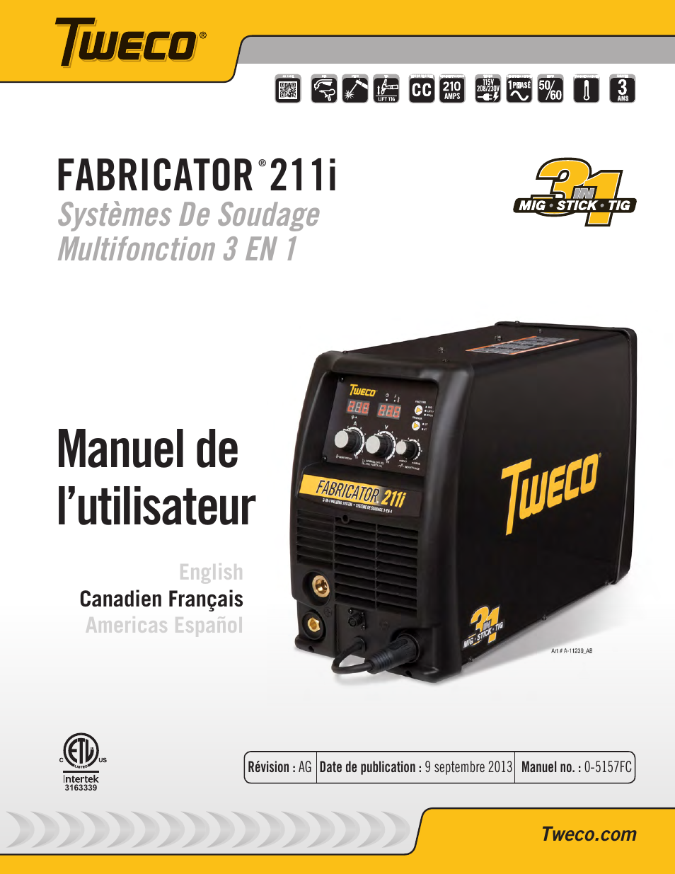 Tweco 211i Fabricator Manuel d'utilisation | Pages: 88