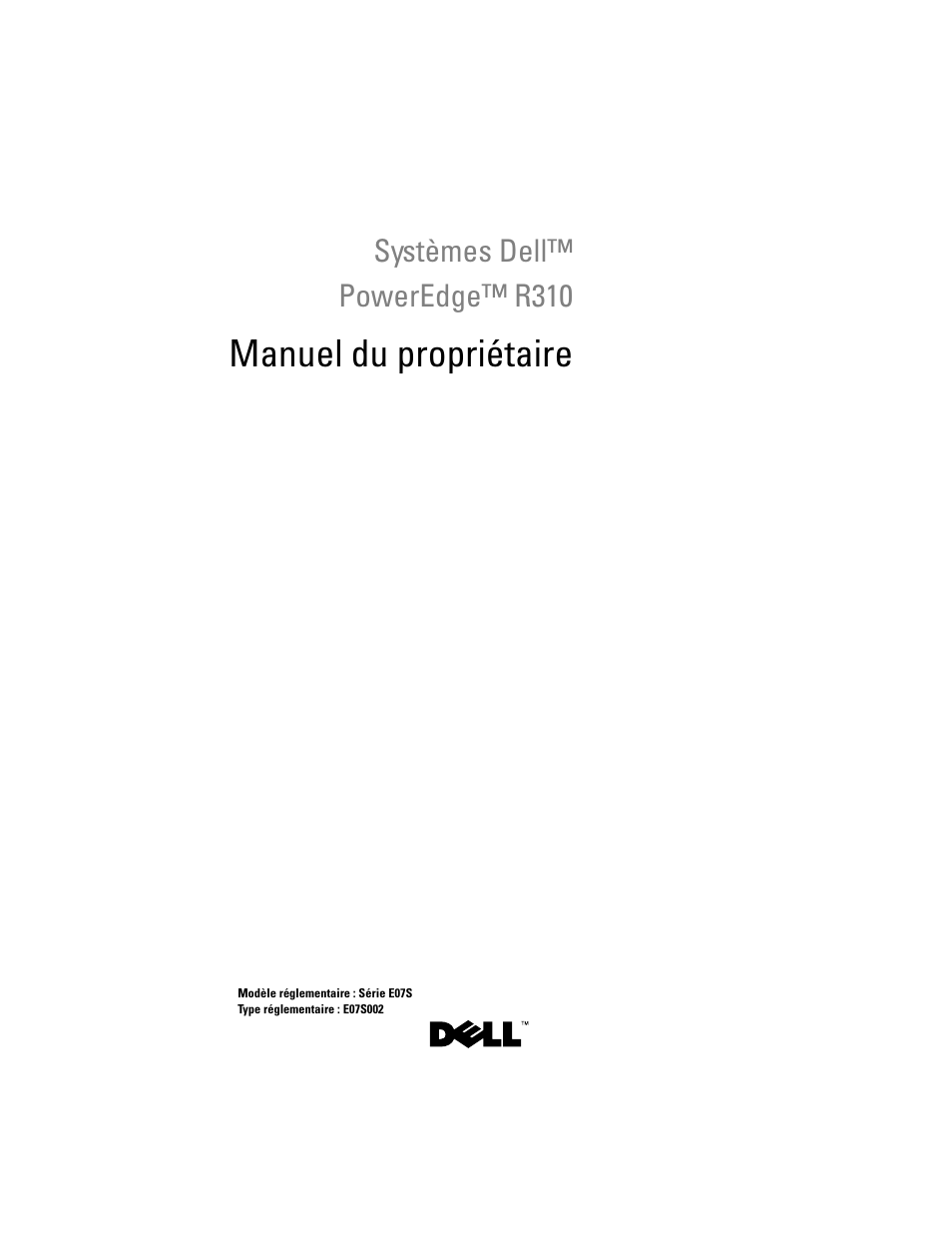 Dell PowerEdge R310 Manuel d'utilisation | Pages: 200