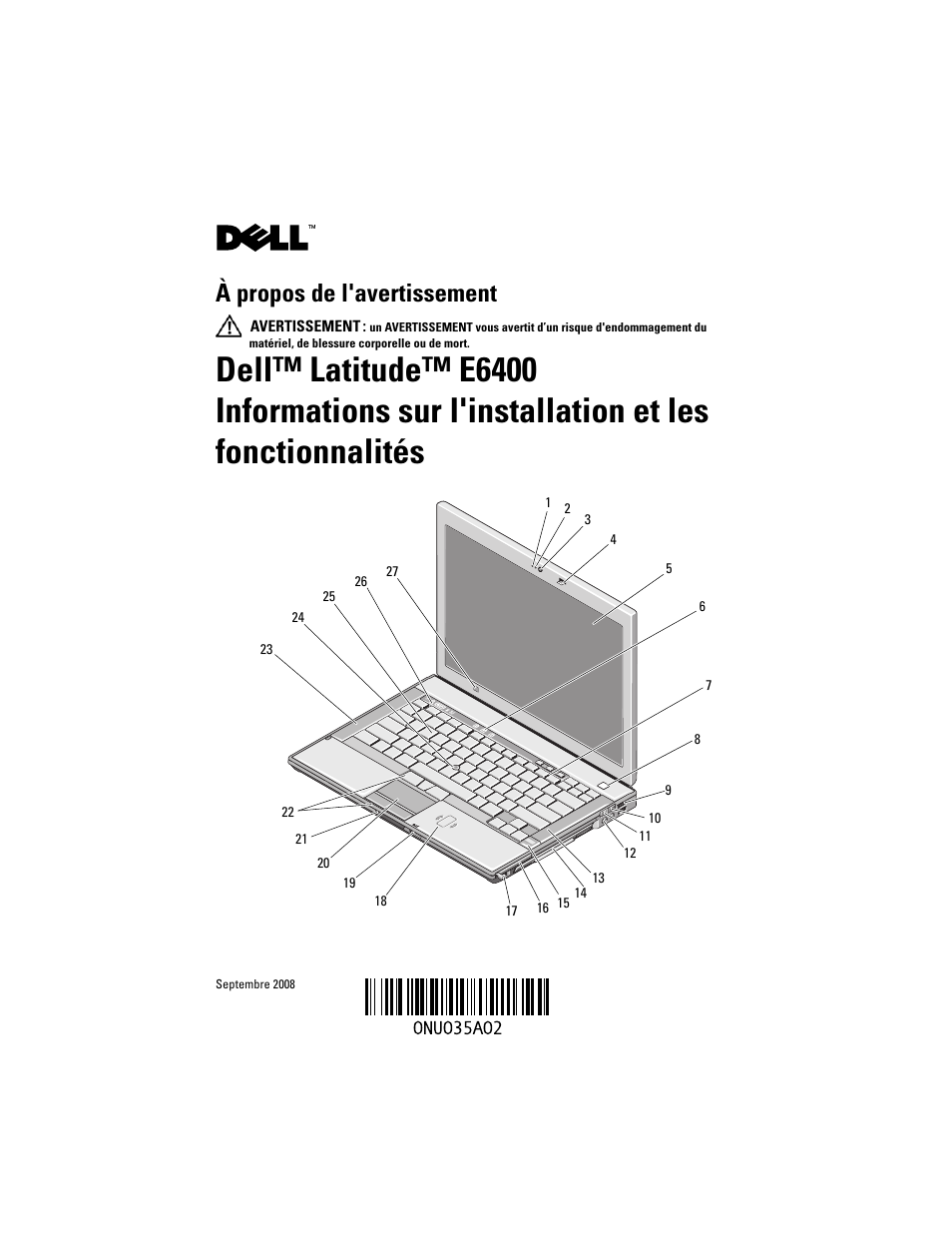 Dell Latitude E6400 Manuel d'utilisation | Pages: 8