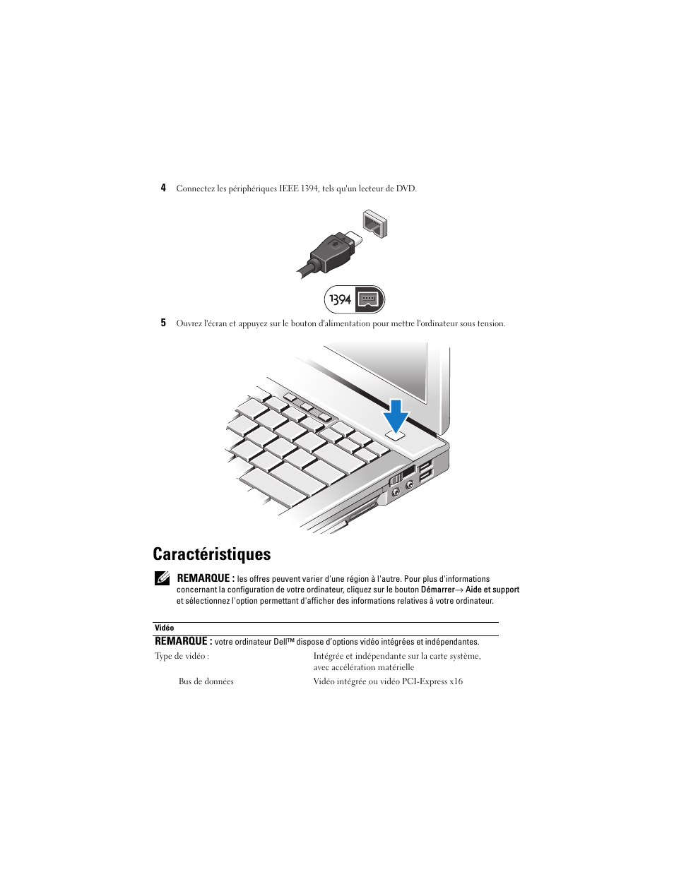 Caractéristiques | Dell Latitude E6400 Manuel d'utilisation | Page 5 / 8