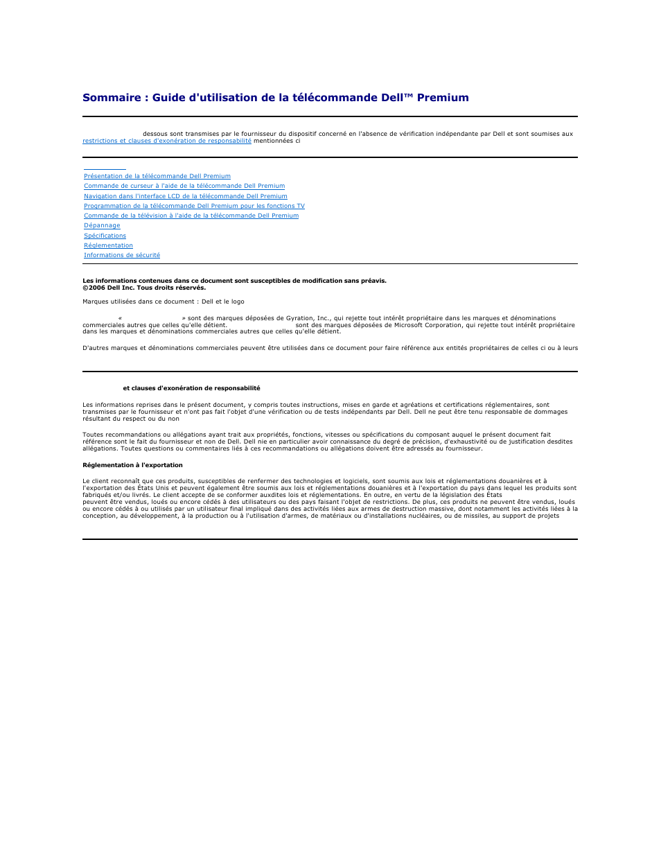 Dell Premium Remote Control Manuel d'utilisation | Pages: 21
