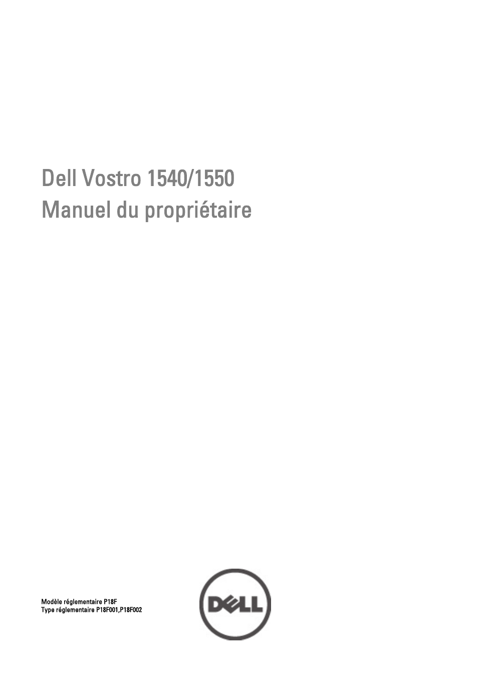 Dell Vostro 1550 (Mid 2011) Manuel d'utilisation | Pages: 89