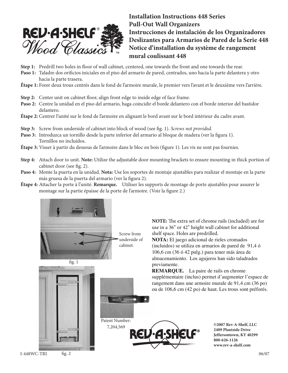 Rev-A-Shelf 448-WC-8C Manuel d'utilisation | Pages: 1