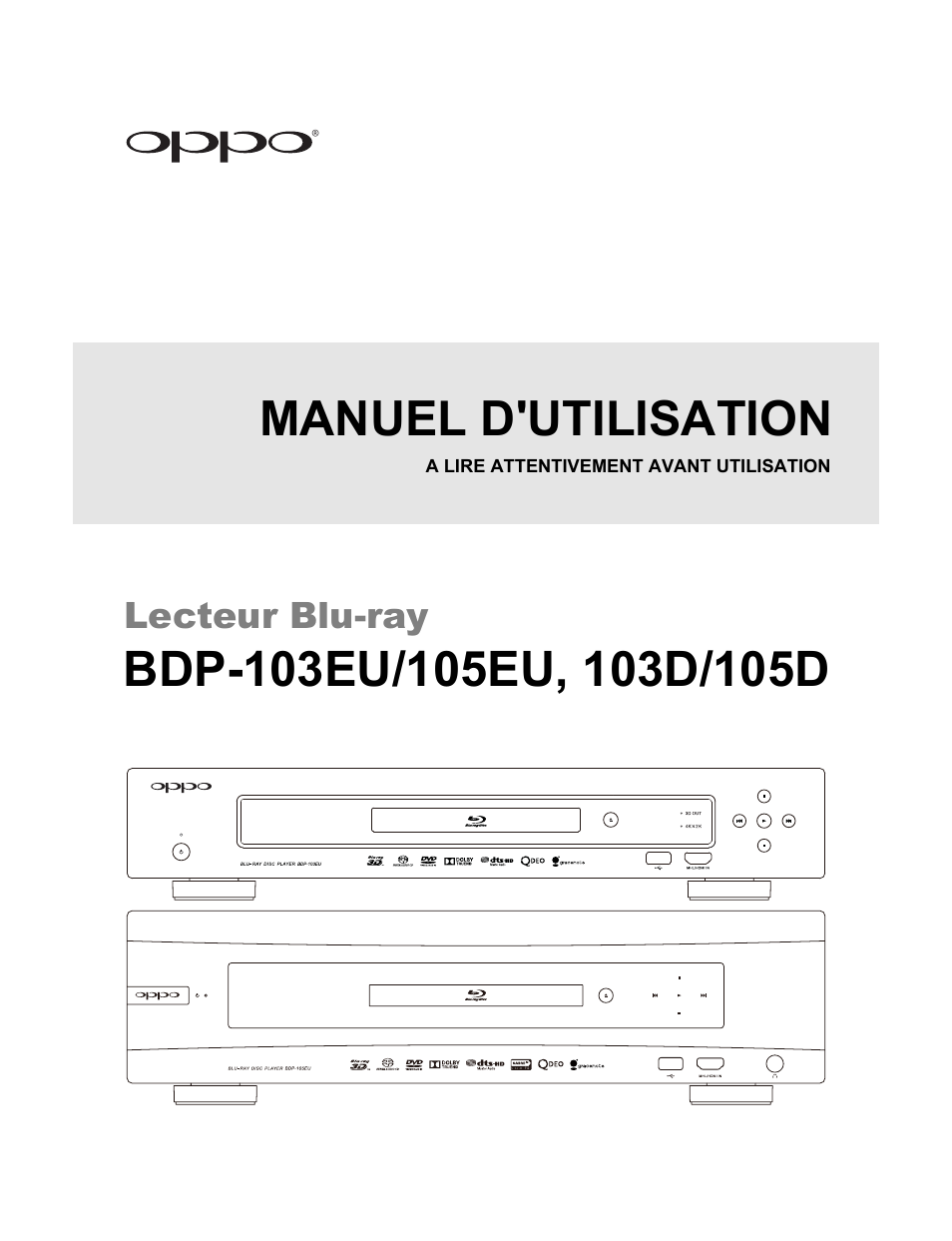 Oppo BDP-103D Manuel d'utilisation | Pages: 94