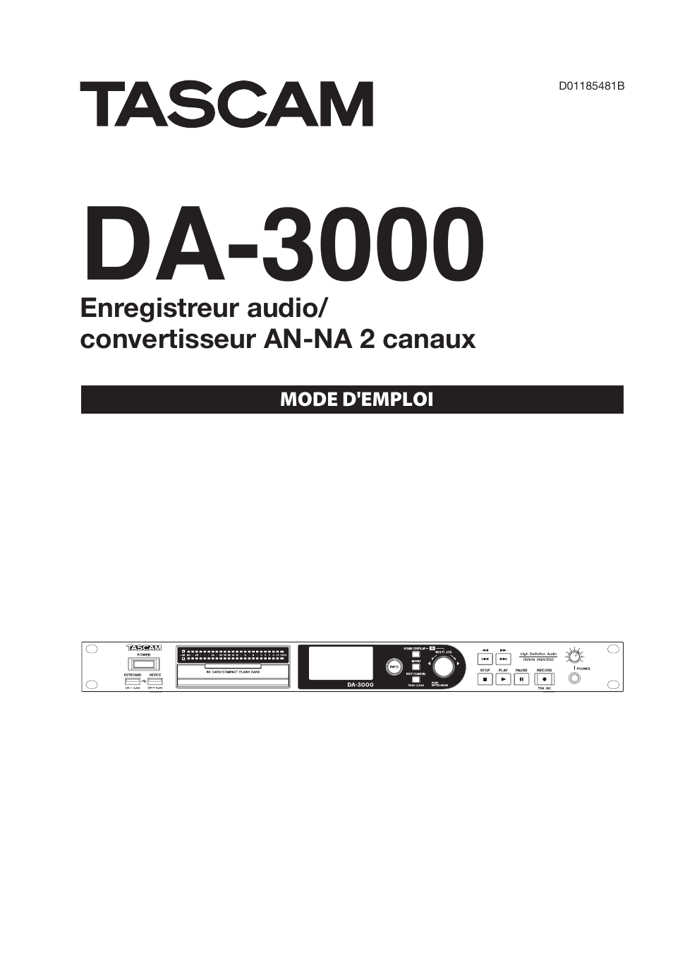 Teac DA-3000 Manuel d'utilisation | Pages: 60