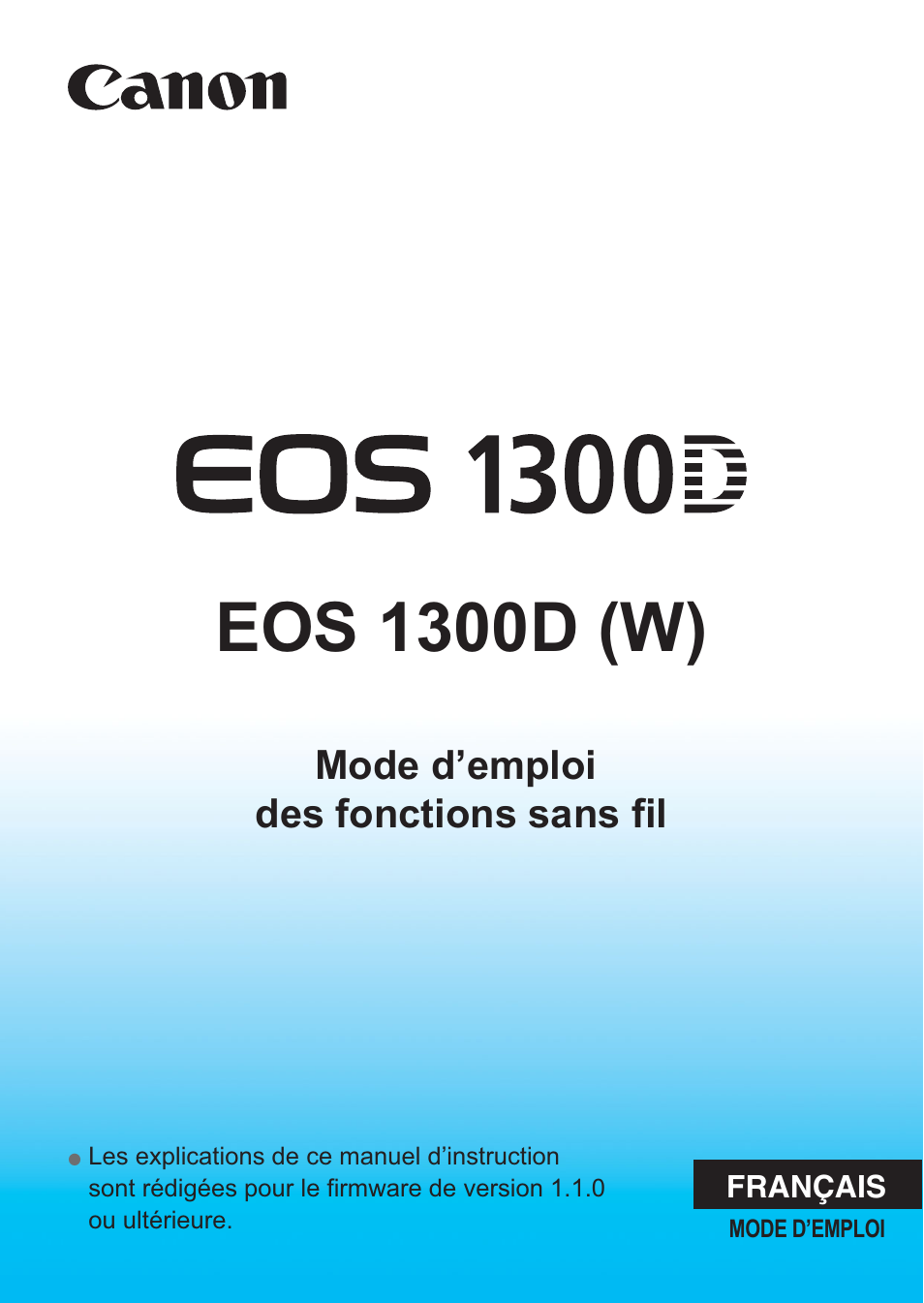 Canon EOS 1300D Manuel d'utilisation | Pages: 144
